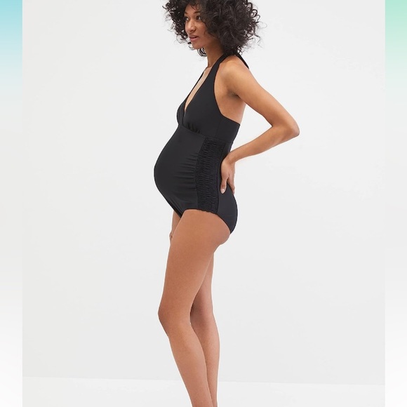 Motherhood Maternity Beach Bump One Piece Swimsuit - Picture 2 of 8